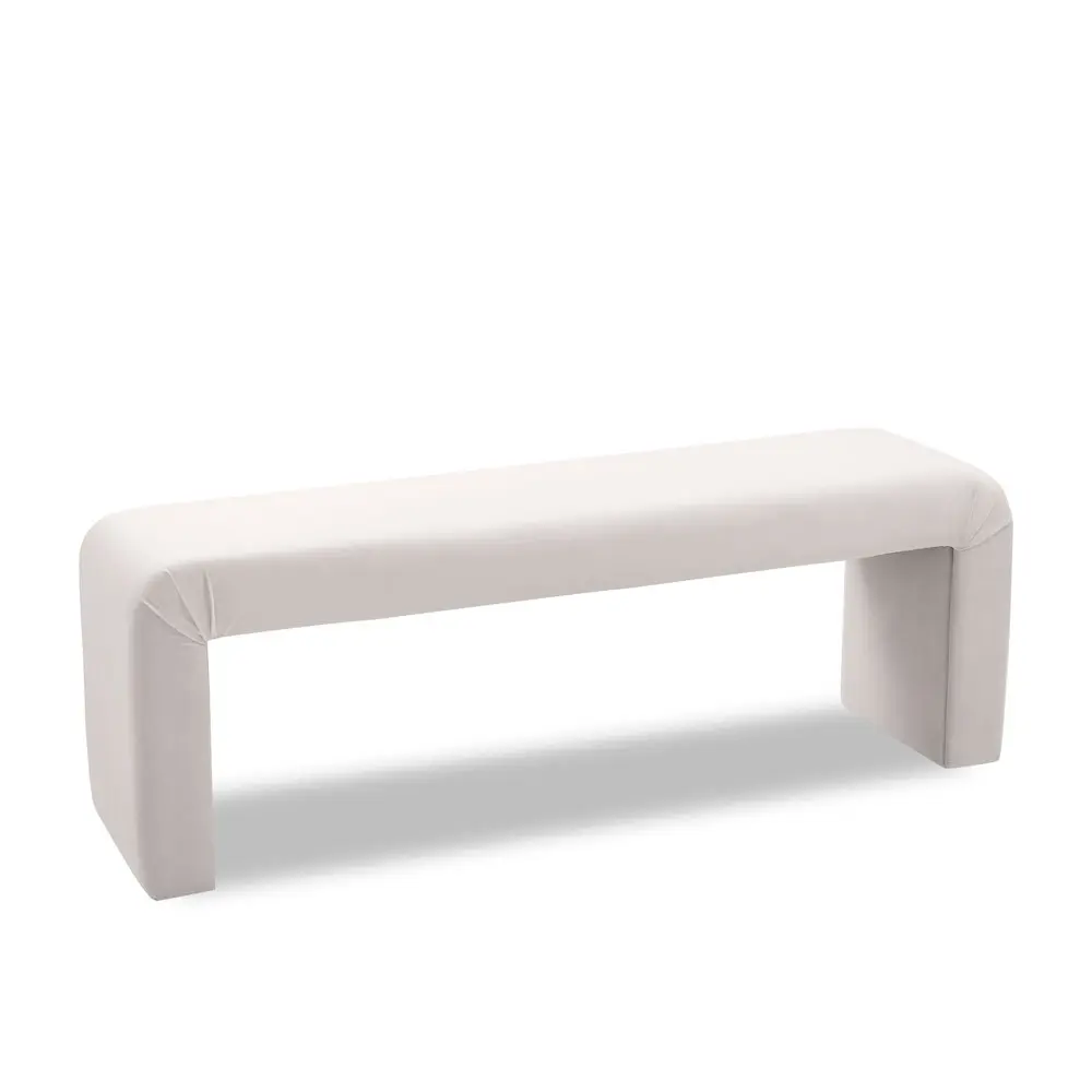Minimalist Cream Velvet Bench