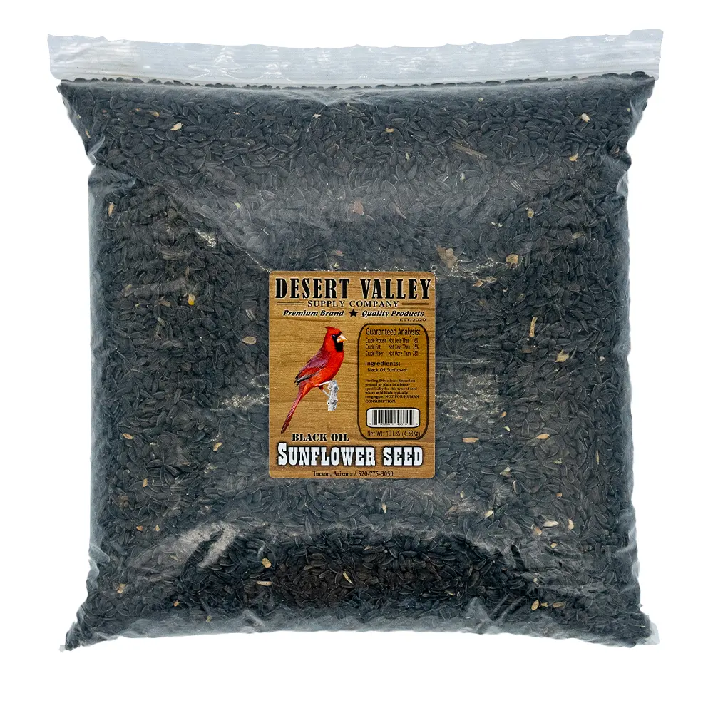 Desert Valley Black Oil Sunflower Seed - All Natural - Non-GMO - Premium Wild Bird and Wildlife Food