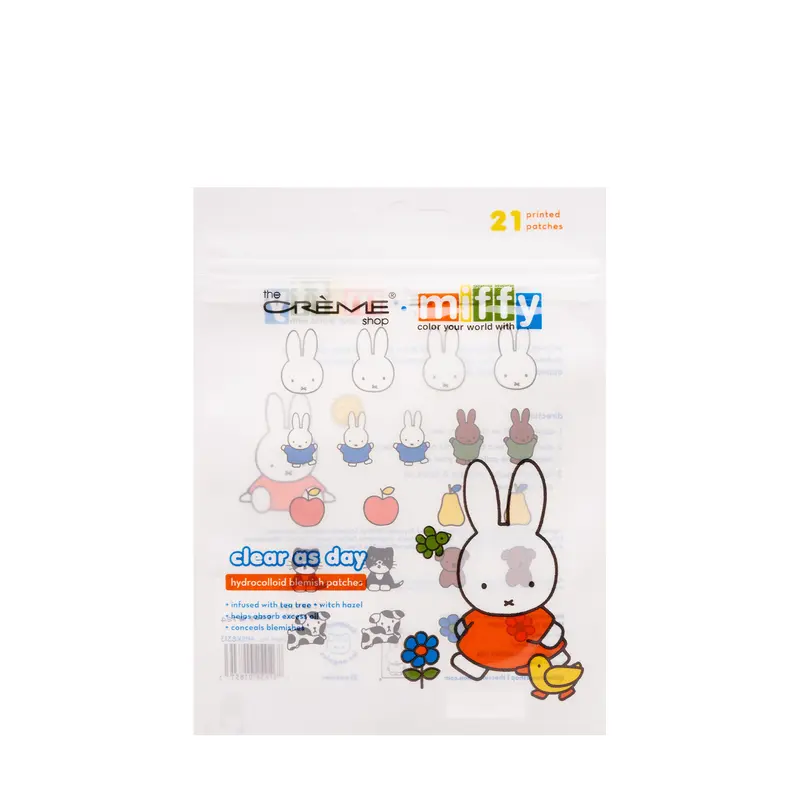 The Crème Shop x Miffy Clear As Day Blemish Patches - 21 Cute Hydrocolloid Patches with Tea Tree & Witch Hazel - Korean Skincare
