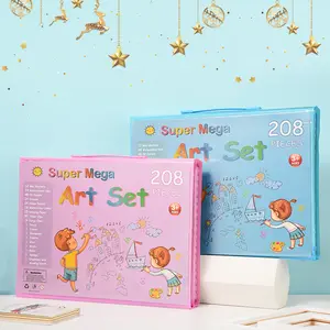 208pcs Watercolor Brush Set with Easel, Student Art Supplies, Art Materials, Drawing Kit, Creative Interest Crafts, Holiday Gift