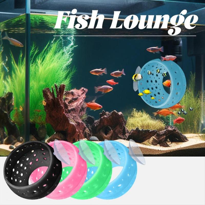 Fish Tank Accessory Small Hole Hollow Fish Cave Plastic Aquarium Decor with Suction Cup for Shrimp Fish Tank Pond Blue for Christmas New Year decorations