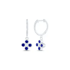1/5Ctw-Dia Ana M 3/8Ctw Rd-Bs Nat Gem Clover Dangling Earring