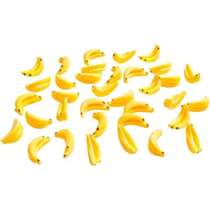 Household daily necessities 30Pcs Yellow Mini Plastic Artificial Bananas 1/12 Scale Dollhouse Accessories, Realistic Miniature Fruit Models for Fairy Garden Kitchen Decor & DIY Crafts