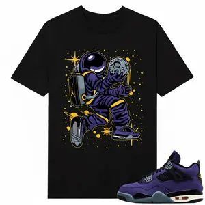 Lakers 4s sneaker Match Tees Black Moonman Unisex Streetwear