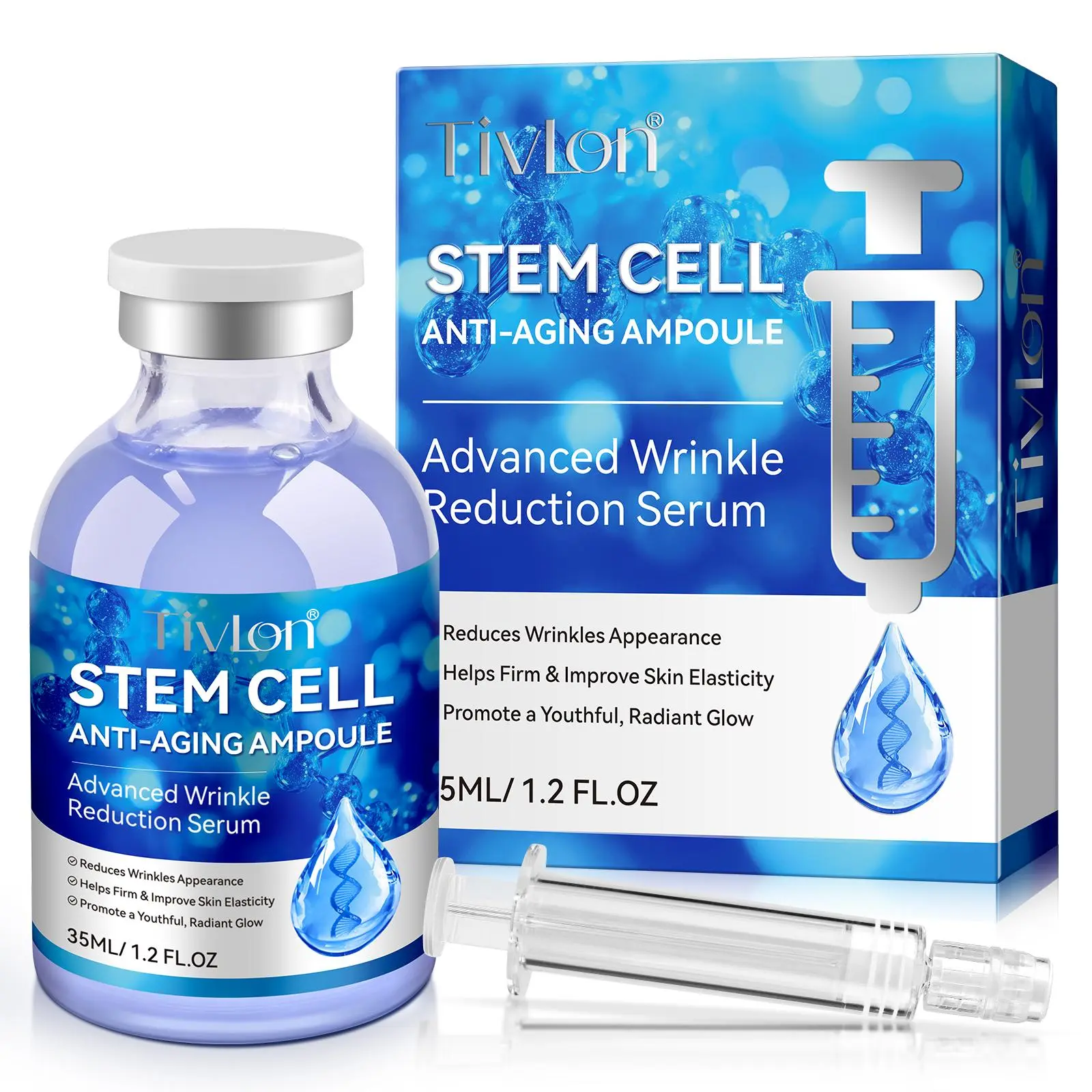 1 Count, Tivlon Stem Cell Essence 35ml, with Grape Stem Cells & Adenosine, Firms & Lifts Skin, Soothes & Brightens with Niacinamide, Locks Moisture with Trehalose + Beta-Glucan, For All Skin Types, Ideal Valentine's/Mother's Day Gift, Skin Repair