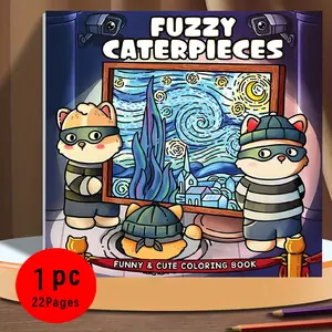 Funny & Cute Bold Cat Coloring Book, Easy Coloring Pages for Kids & Adults, 22 Pages Stress Relief & Relaxation, Perfect Gift for Art Lovers