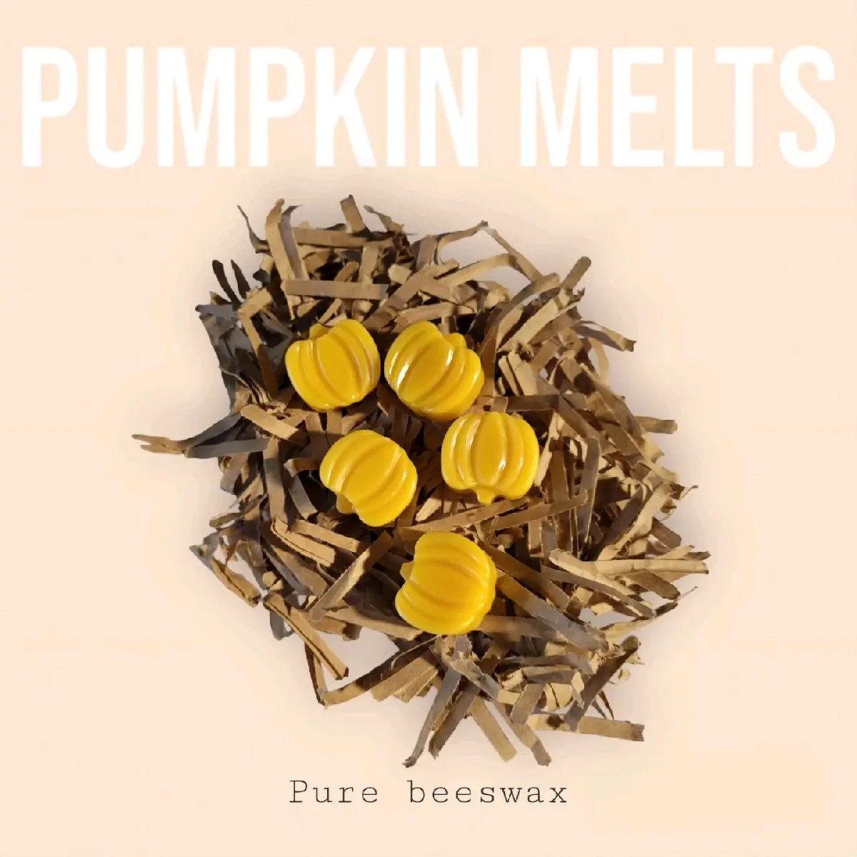 Hand-Poured Pumpkin Beeswax Melts with Natural Fragrances for Sensory Journey