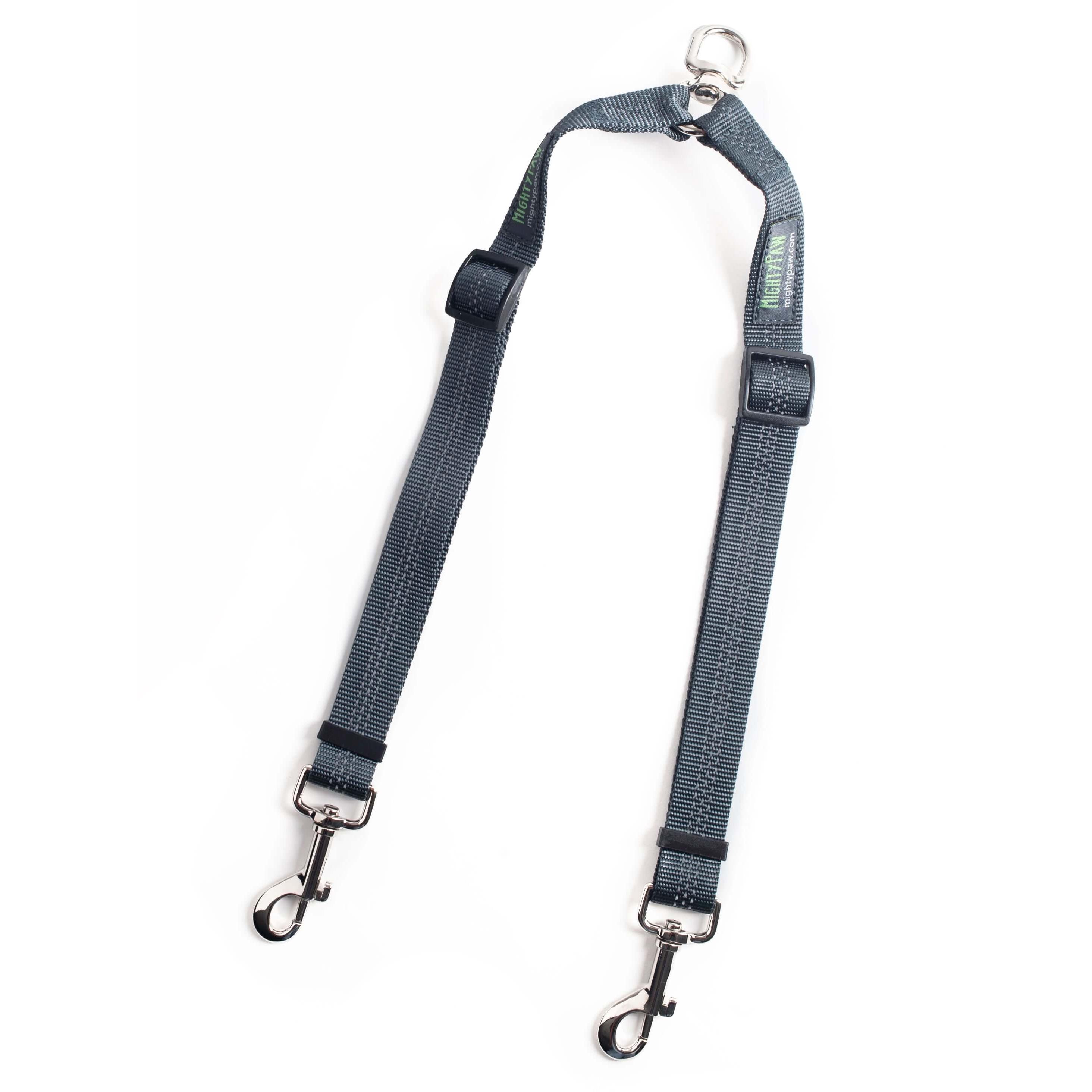 Adjustable-Length Double Dog Leash - Tangle-Free, Reflective Swivel Attachments