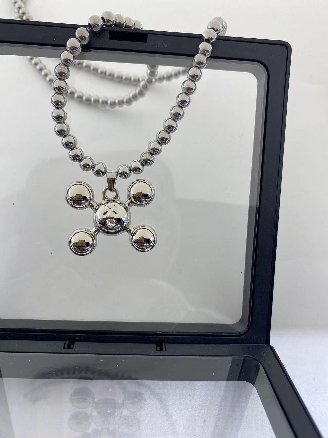 Quad Ball Pendant Hip Hop Style Stainless Steel Jewelry Men's and Women's Fashion Personality Necklace Collection Wholesale