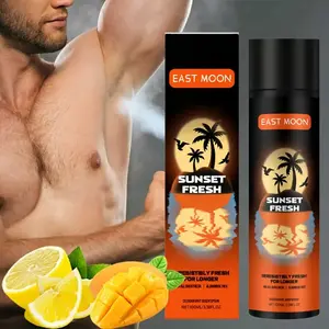 Men's Long-Lasting Fruit-Scented Deodorizing Spray - All Body Deodorant - Tropical Mango & Citrus (Lemon, Orange, Pineapple) Odor Eliminator, 24H Freshness, Sweat Shield for Gym, Travel, Everyday Use - Natural Ingredients, 99% Inactive Ingredients