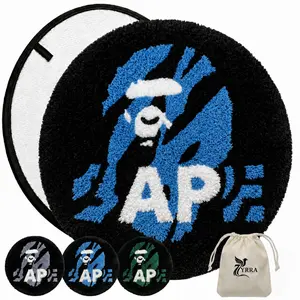 ZYRRA BAPE Rug for Cool Gaming Room Decor - Fluffy 24x24" Wall Decor for Streetwear & Hypebeast Room Decor - Non Slip & Non Shedding Bedroom Rug - Machine Washable, Absorbent Mat for Bathroom Decor B