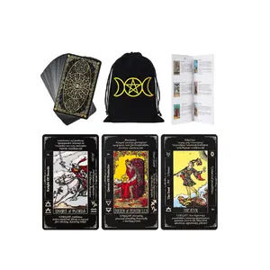 Fofeadm Tarot Cards with Guide Book & Linen Carry Bag, 78 Classic Original Tarot Cards Deck Fortune Telling Game with Meanings on Them for Beginners to Expert