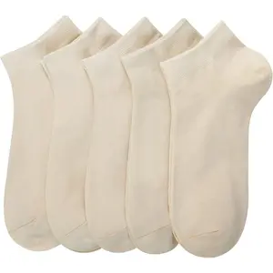 Women Viscose Bamboo Ankle Socks Low Cut Thin Sock Lightweight Pastal Color Soft Sock 5 Pairs