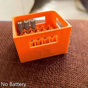 Battery Storage Box, Stackable Aa Battery Organizer, Beer Crate Shape, 3D Printed, No Batteries Included, Ideal for Home Use