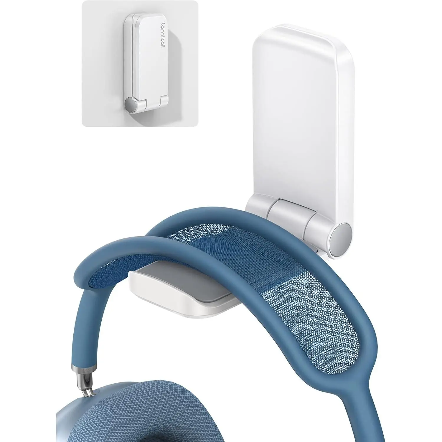 Headphone Stand, Sticky Headset Hanger - Adhesive Headphone Holder Hook Mount, Headset Stand Holder Clip Under Desk, Earphone Clamp for Airpods Max, HyperX, Sennheiser, White AirPods Max Accessories