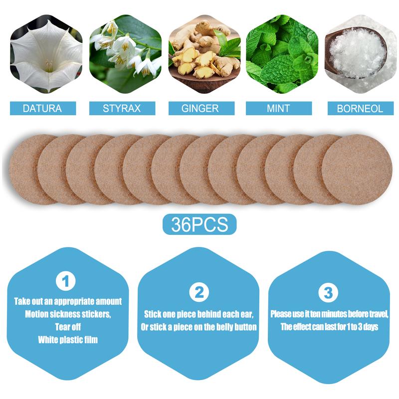 Motion Sickness Patches &amp; Sea Sickness Bands for The Relief of Nausea and Vertigo from Travel of Cars, Ships, Airplanes &amp; Other Forms of Transport Movement