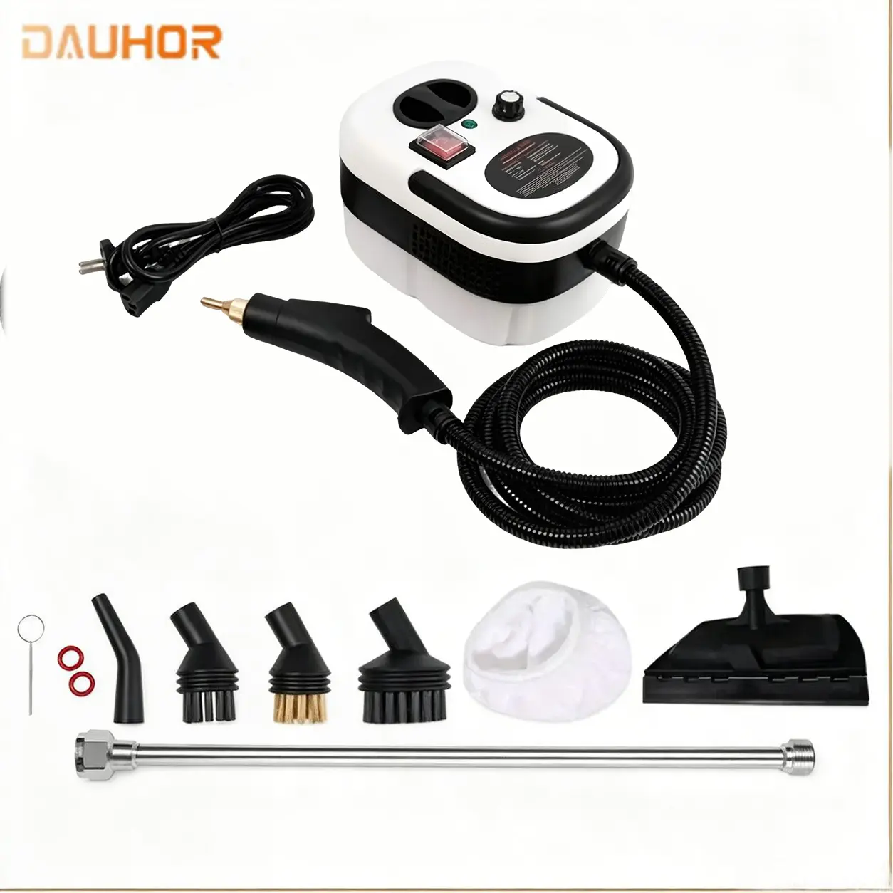 2500W High-Pressure Steam Cleaner for house, Portable Steamer for Cleaning with 15pcs Accessories, 6-Level Adjustable and 15s Heat-Up, Handheld Steam Cleaner for Home, Tile, Dirt, Grout, Grease, Car Detailing