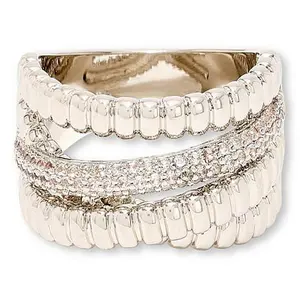 Bellezza Bronze 4-Row Crossover Textured Pavé Illusion Ring