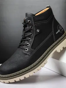 Men's Fashionable Lace Up Front Ankle Boots, Casual Comfortable Outdoor Boots for Daily Wear, Male All-match Trendy Shoes for Daily Wear