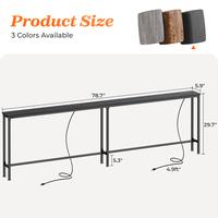 78.7 Inch, 2 Power Outlets, Black