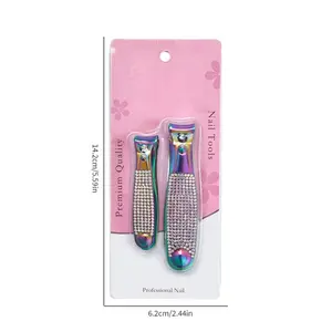 Rhinestone Nail Clipper 2pc Set