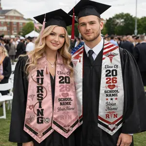 Custom Name Nursing Graduation Stole USA Flag Design Personalized RN BSN Graduation Sash Medical School Hero Gift Class of 2026