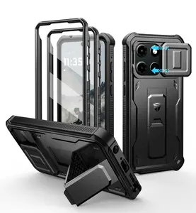 Dexnor for Motorola Moto G Stylus 5G 2025 Case, [2 Front Frame] [Built-in Magnetic Slide Camera Cover] Heavy Duty Protection Shockproof Cover Case with Screen Protector Kickstand, 6.7 inch