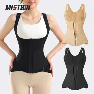 MISTHIN Women's Full Coverage Zip Compression Shapewear Bodysuit - Faja Body Shaper, Plus Size Tummy Control Underwear, Elasticity Shapewear for Women