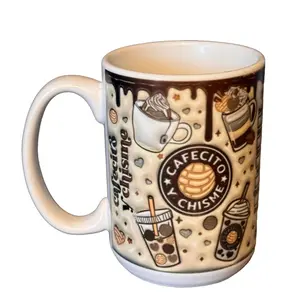 Cafecito Chisme 15oz Mug for Coffee, Hot Tea or hot chocolate Drinkware Ceramic Drink Cup Reusable