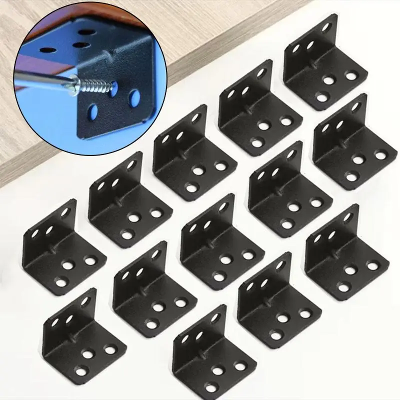 Shelf Corner Code, 6 Holes Angle Bracket, Joint Right Angle Bracket, L-shaped Corner Bracket, Suitable for Furniture Shelf Bracket, Sturdy Bracket, Heavy Duty Fastening, Mounting Brackets