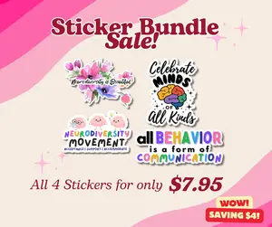 Sticker for Neurodiversity Sticker Bundle for Autism Acceptance Sticker Set for Autism Awareness Sticker for Neurodivergent Sticker