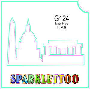 212 MAIN Ruby Red Glitter Tattoo Stencil (G124-2) - 100-Pack, 2-Ply Capitol Shape, 1.5x2.3x2.3 in, Glitter Finish, American Made, FDA Compliant, Easy-Apply Men's Costume Accessory