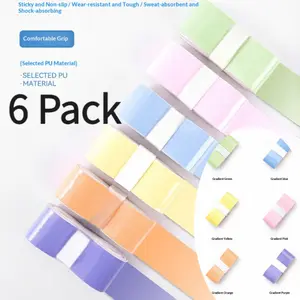 Gradient Color Racket Grip Tape Non Slip Sweat Absorbent Overgrip Flat Surface No Hole Badminton Tennis Handle Wrap Comfortable Anti Slip Grip Band