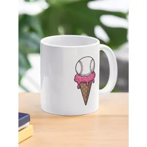 Baseball Ice Cream Coffee Mug Ceramic Funny Gift