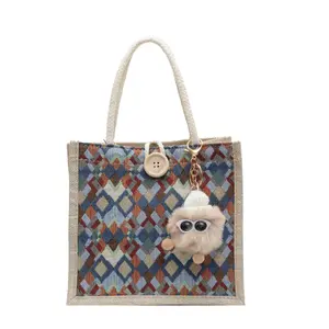 Niche high-end waterproof linen handbag, new autumn and winter gift bag, in stock, small shoulder bag