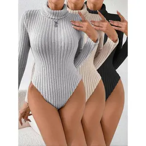 Autumn and winter women's wool lined high neck long sleeved jumpsuit set, casual slim fit fashionable three piece Christmas jumpsuitRAIMENTRY