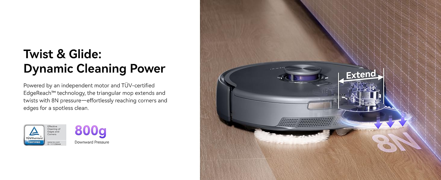 NARWAL Freo Z10 Ultra Robot Vacuum and Mop Combo, Dual RGB Cameras and Chips, AI Avoidance, 8N Corner to Edge Deep Cleaning, Dry-Wet Separation, 18000Pa, Hot Water Wash & Self-Emptying, Gray