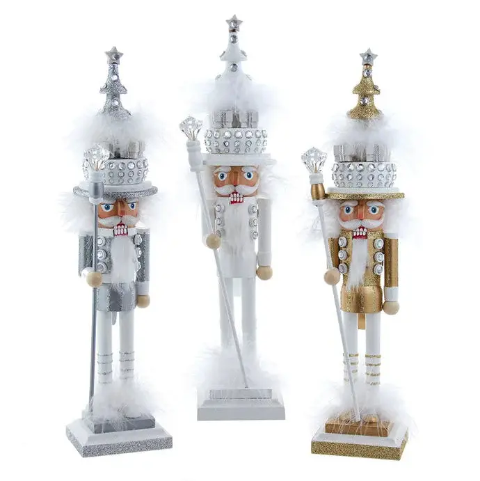 Hollywood Nutcracker™ Gold, White & Silver Tree Hat Nutcracker