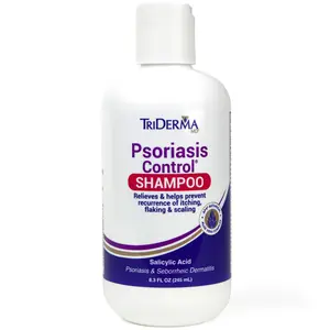 TriDerma Psoriasis Control Shampoo with AP4 Aloe Vera Complex Salicylic Acid Vitamins B & E for Soothing Itching Flaking & Irritation Steroid-Free Natural Scalp Care