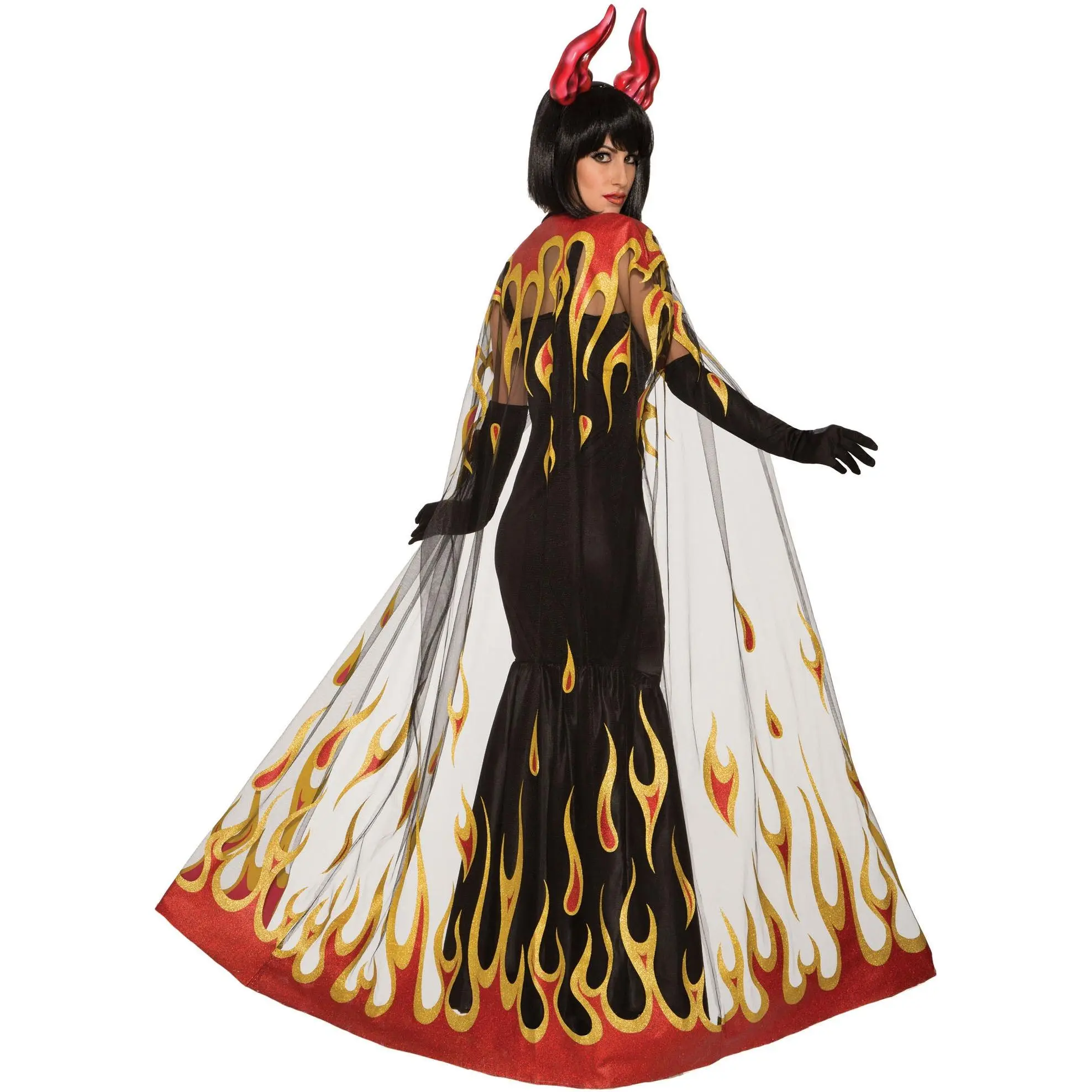 Adults Hell Fire Cape Costume Accessory