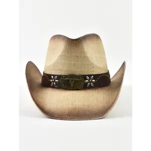 Women's Straw Boho Wide Brimmed Hat, Suitable for Country Concer, Music Festival, Party, Vacation