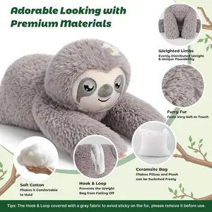 26" Weighted Sloth Stuffed Animal, 4.5lb Soft Plush Toy, Sitting & Laying Cuddly Sloth Plush for Kids & Adults, Cozy Comfort Gift for Christmas & Valentine’s Day