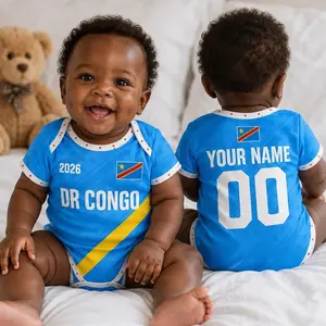 Personalized Dr Congo Baby Bodysuit, Custom Name Number Infant Soccer Outfit, Congo Baby Jersey VFH