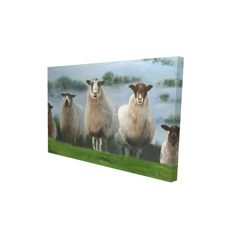 360 Stand 24x36 in. Artistic High Def Print Sheep Flock Farm Animals White Wall Photo, Rustic Charm Farmhouse Room Decor, Home Supplies Gift, Decoration, Artwork, Animal Art Prints, Chic Farmhouse Prints