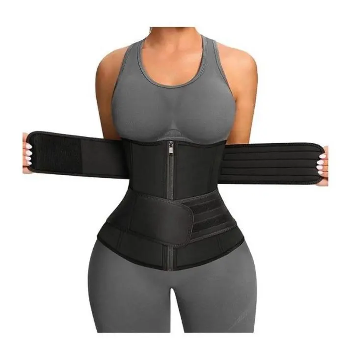 Double waistband zipper black