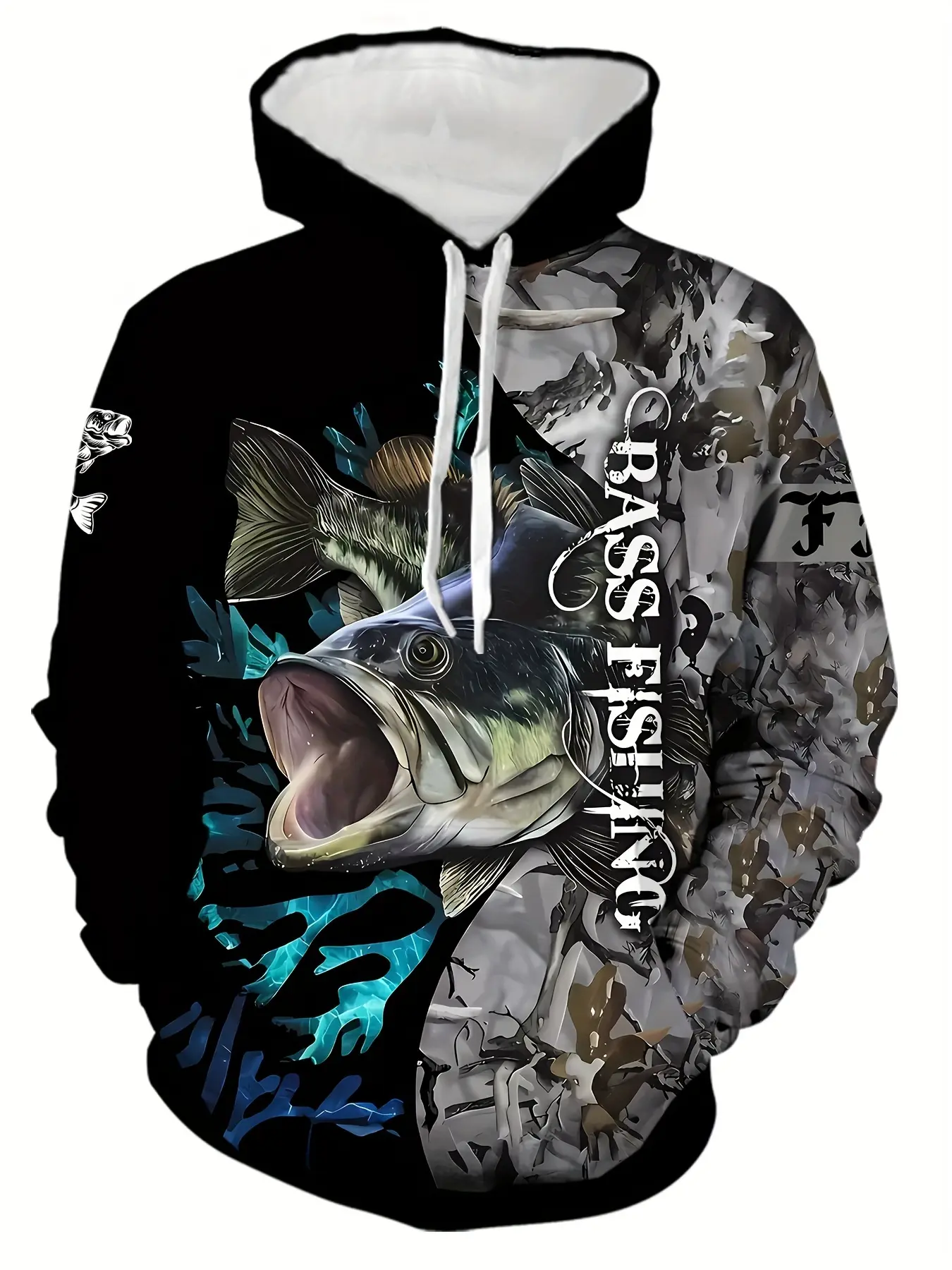 Men's 3D Fishing Pattern Hoodie - Soft, Breathable and Comfortable, Spring and Autumn Casual Hooded Sweatshirt, Fashion Hoodies