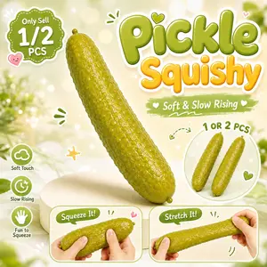 Pickle Squíshy Toy, Pickle Squishy Stress Toys, Pickles Squeeze Fidget Toys, Soft Fun Realistic Pickle Design, Adults Pickles Squeeze Fidget Toys, for Boys Girls Men Women Students Home Office Classroom Work Study