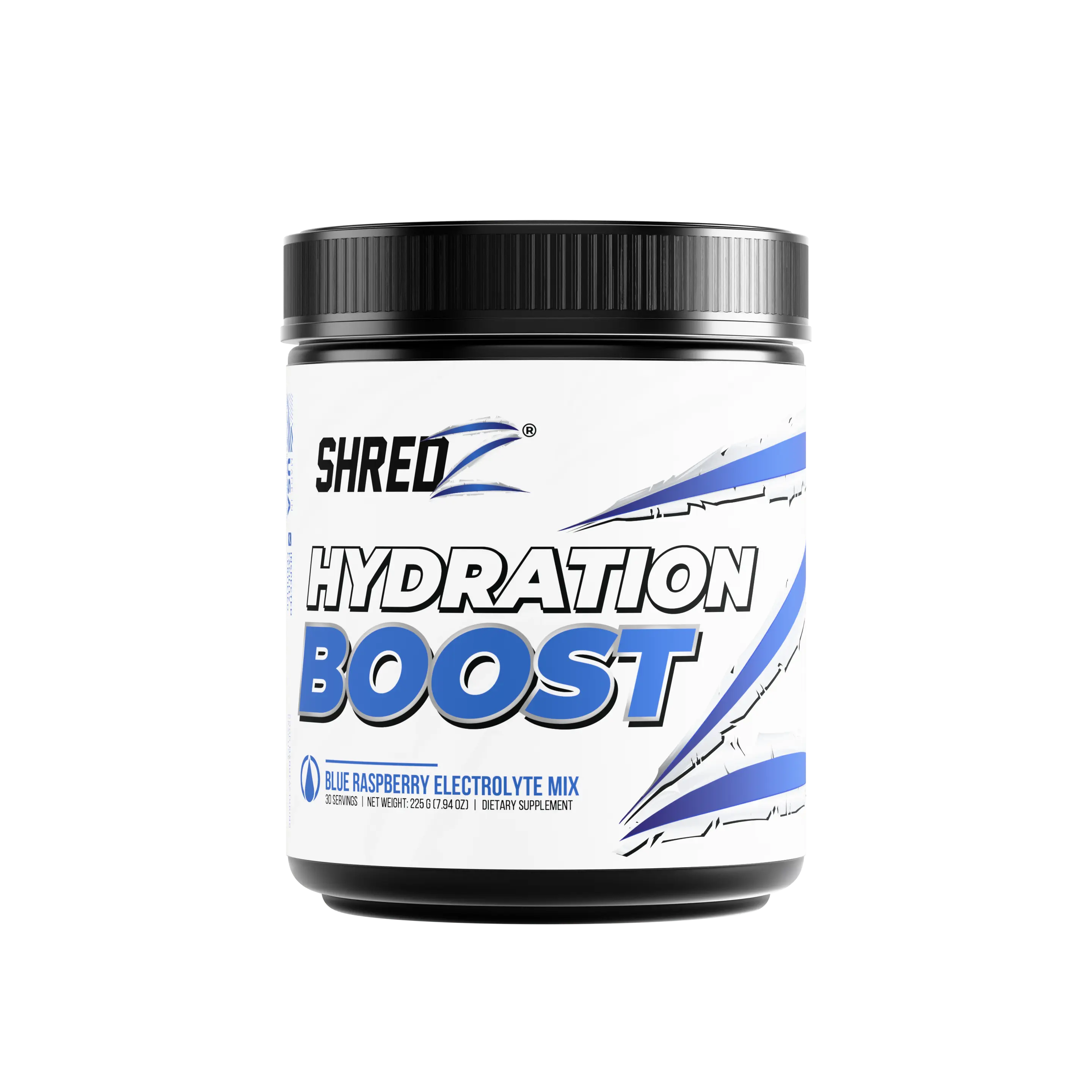 SHREDZ Hydration Boost Electrolyte Support Drink Mix Blue Raspberry Flavor for Hydration Performance & Recovery