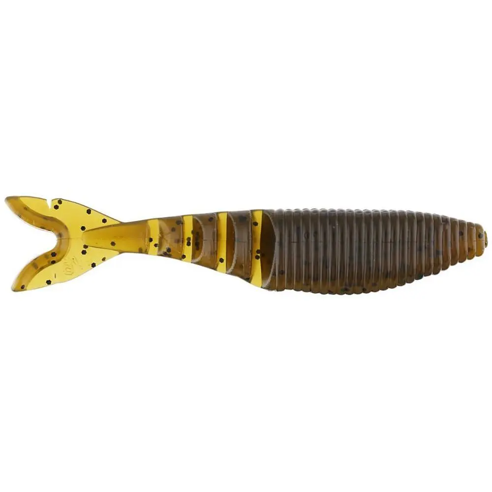 Zako-Style 4 Inch Soft Plastic Swimbait, Ribbed and Segmented Artificial Fishing Lure with Tight Swimming Action, 6 Pack, Soft Fishing Lure
