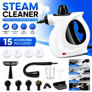 2026 Pressurized Handheld Steam Cleaner – Corded Cleaning Tool with 15 Accessories, Adjustable Levels, Fast Heat-Up, Father's Day Gift Idea for Car Detailing & Home Cleaning